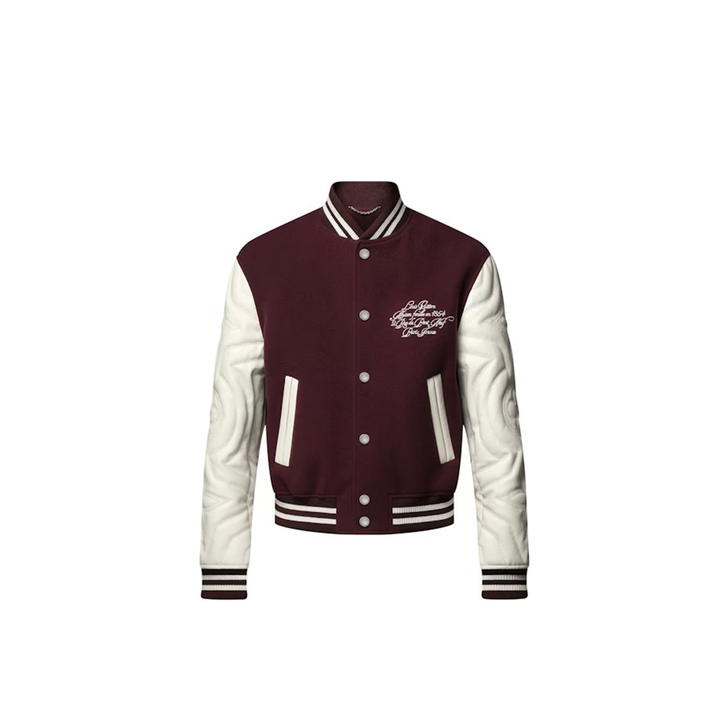 l0vis Vvtt0n embroidered calfskin varsity jacket 1agjcf
